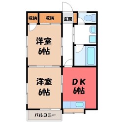 雀宮駅 バス7分  さつき中央児童公園下車：停歩3分 2階の物件間取画像